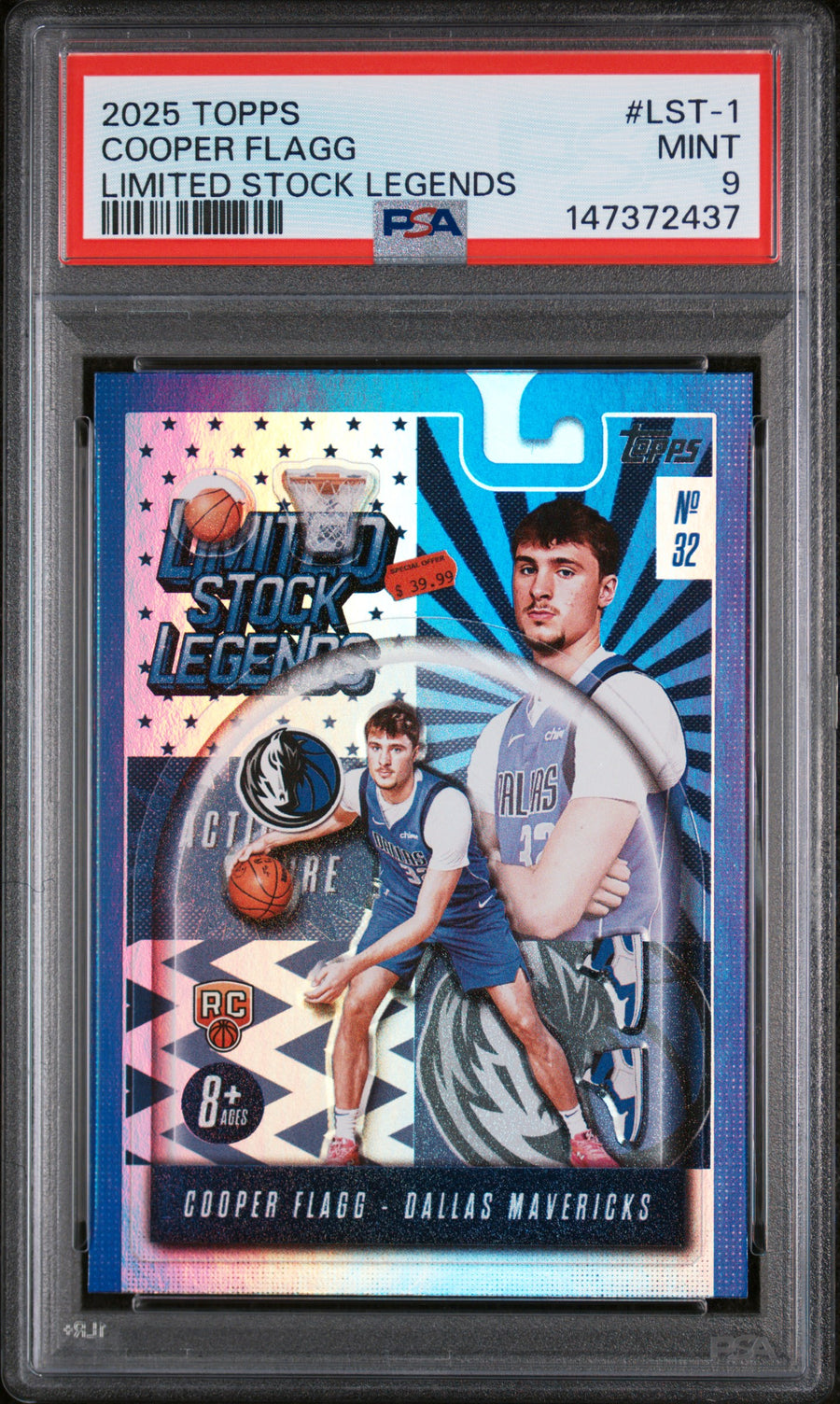 2025 Topps Limited Stock Legends #LST-1 Cooper Flagg PSA 9
