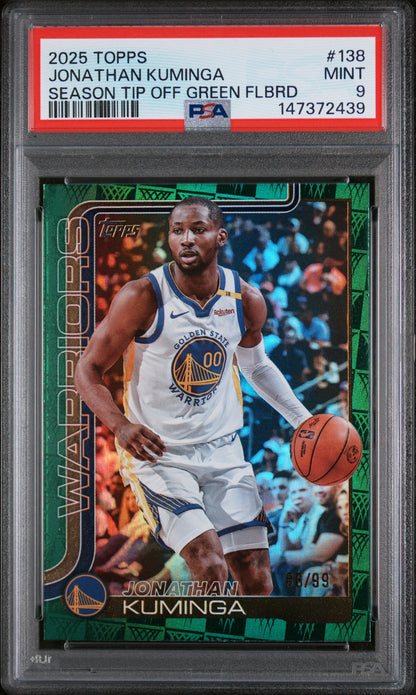 2025 Topps #138 Jonathan Kuminga Season Tip Off Green Flbrd PSA 9