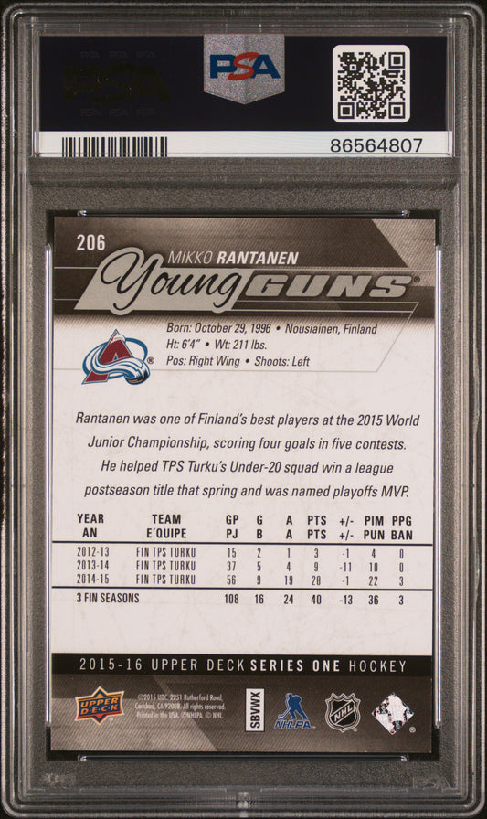2015 Upper Deck #206 Mikko Rantanen PSA 10