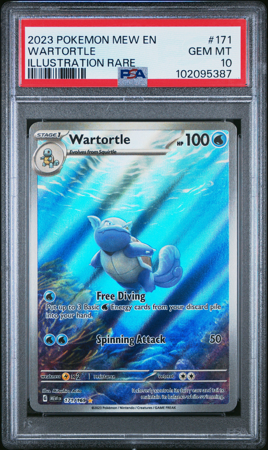 2023 Pokemon Mew En-151 #171 Wartortle Illustration Rare PSA 10