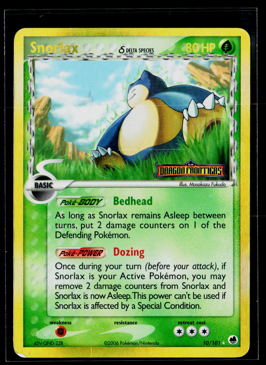 Dragon Frontiers #10/101 Snorlax (Delta Species) stamped