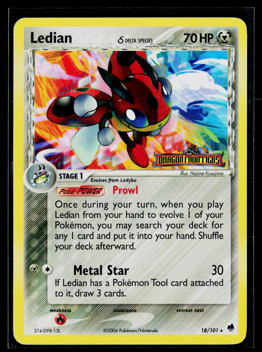 Dragon Frontiers #18/101 Ledian (Delta Species) stamped