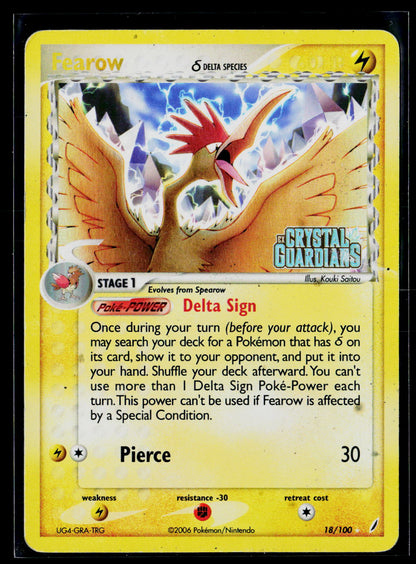 Crystal Guardians #18/100 Fearow (Delta Species) stamped