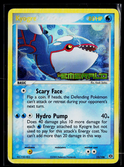 Emerald #15/106 Kyogre stamped
