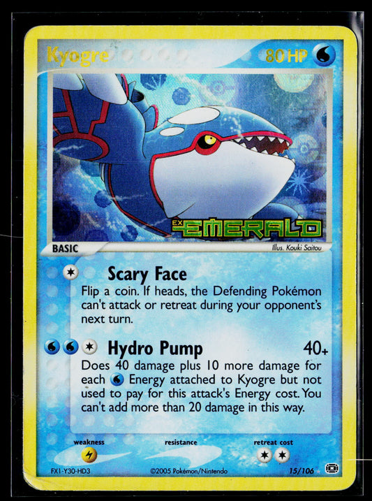 Emerald #15/106 Kyogre stamped