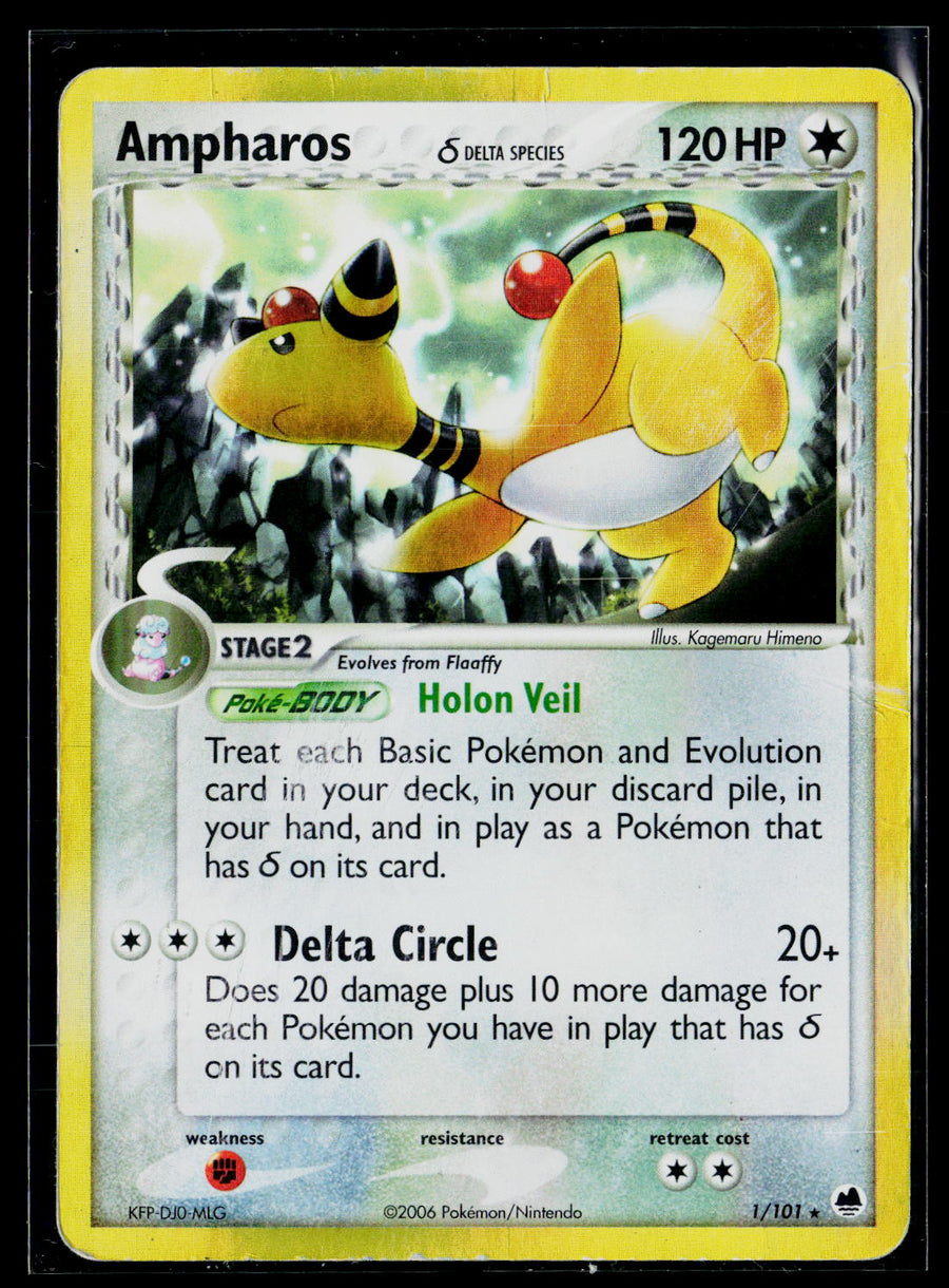 Dragon Frontiers #1/101 Ampharos (Delta Species)