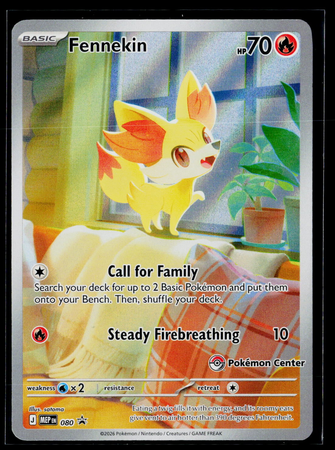ME: Mega Evolution Promo #080 Fennekin Pokemon Center Stamped