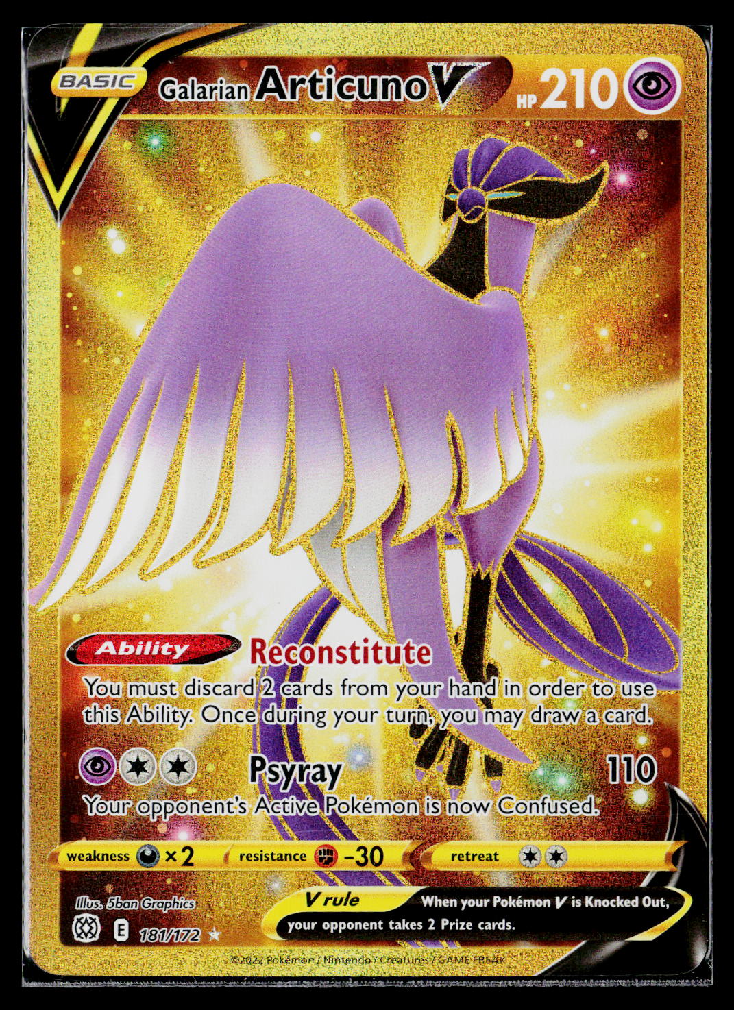 SWSH09: Brilliant Stars #181/172 Galarian Articuno V (Secret)