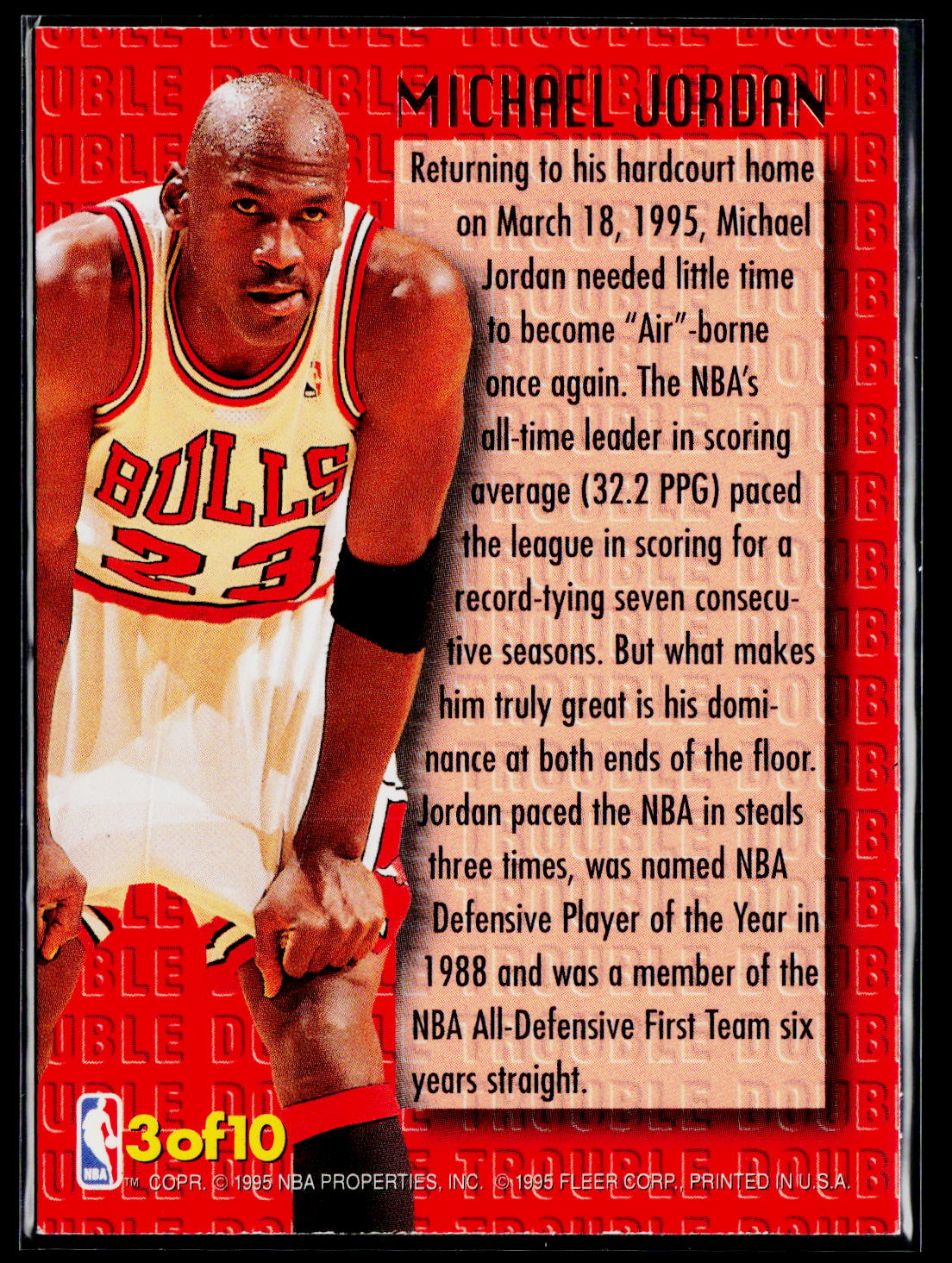 1995-96 Ultra #3 Michael Jordan Double Trouble
