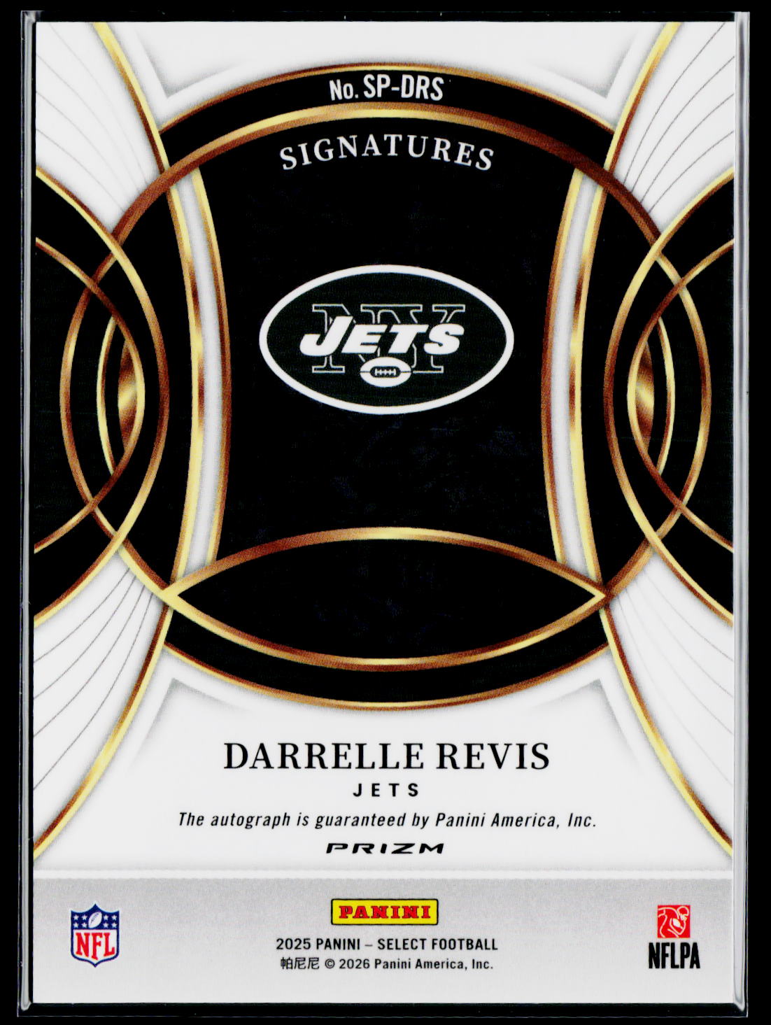 2025 Panini Select #SP-DRS Darrelle Revis Signatures