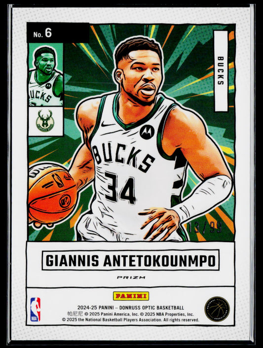 2024-25 Donruss #6 Giannis Antetokounmpo Net Marvel /99 Red