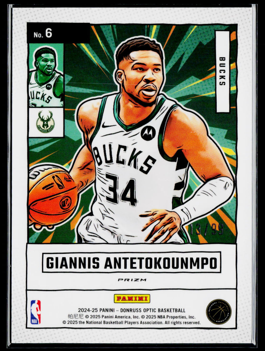 2024-25 Donruss #6 Giannis Antetokounmpo Net Marvel /99 Red