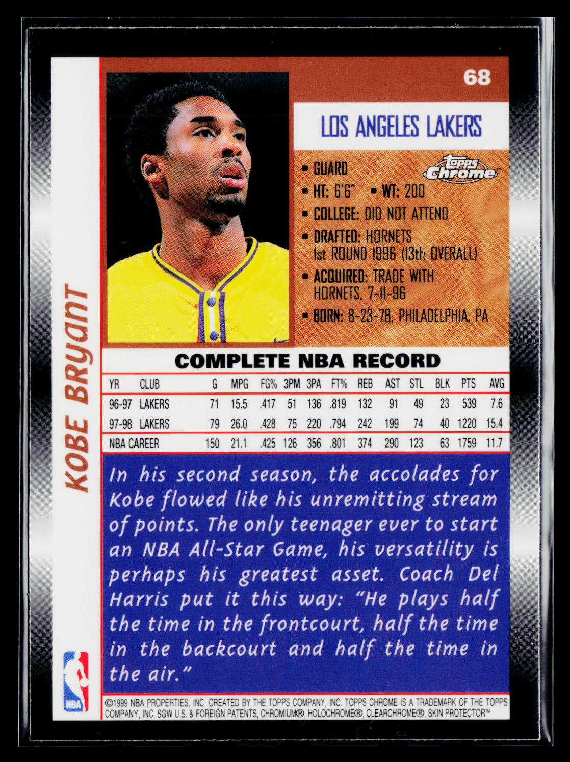 1998-99 Topps Chrome #68 Kobe Bryant