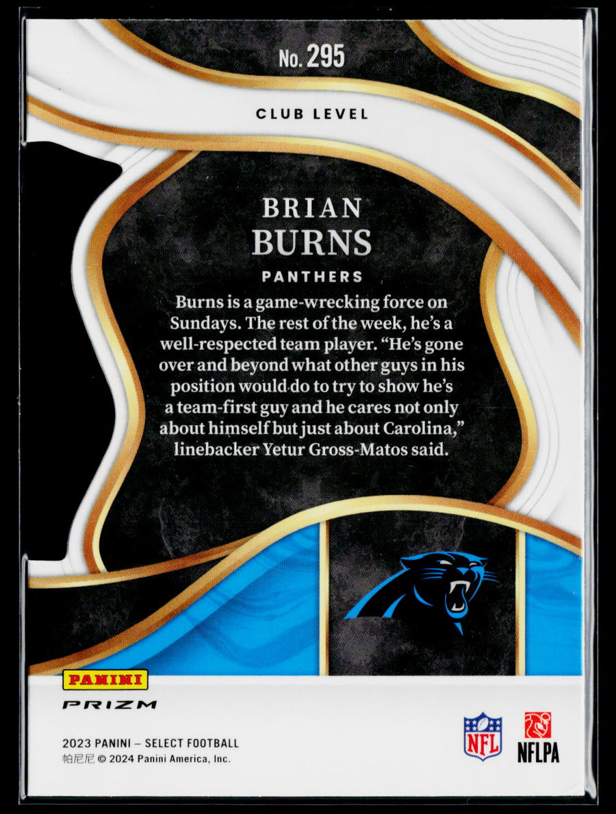 2023 Panini Select #295 Brian Burns Zebra Prizms