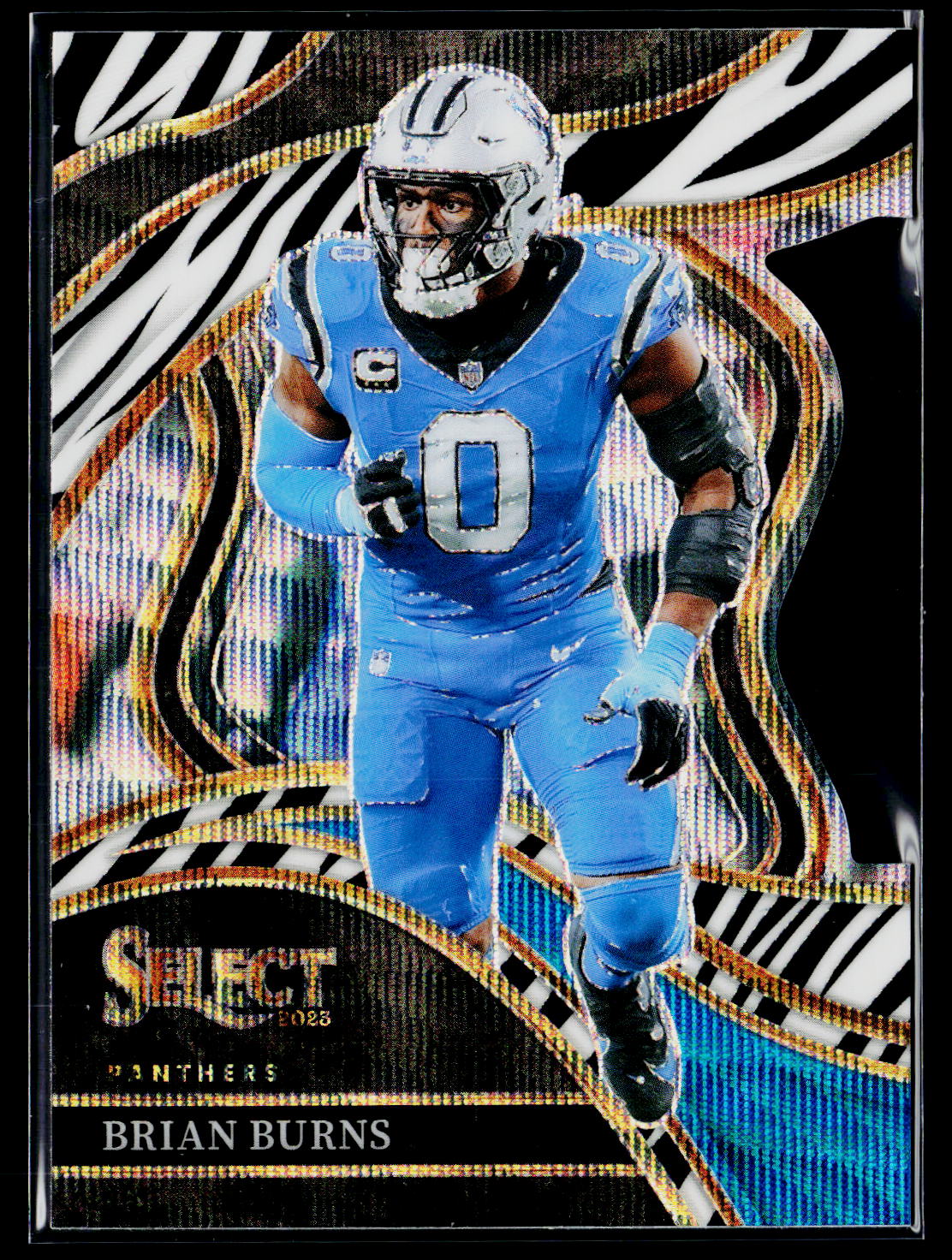 2023 Panini Select #295 Brian Burns Zebra Prizms