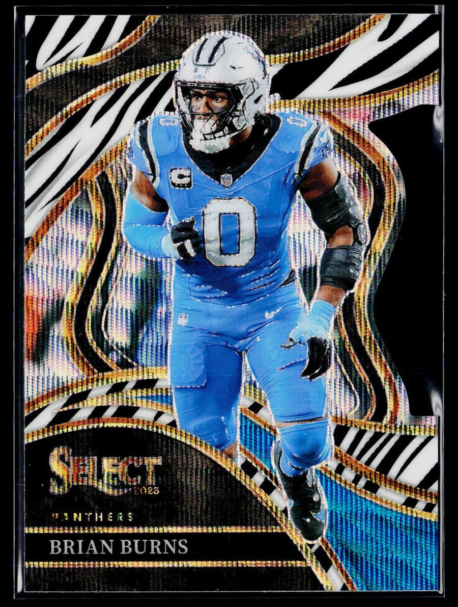 2023 Panini Select #295 Brian Burns Zebra Prizms