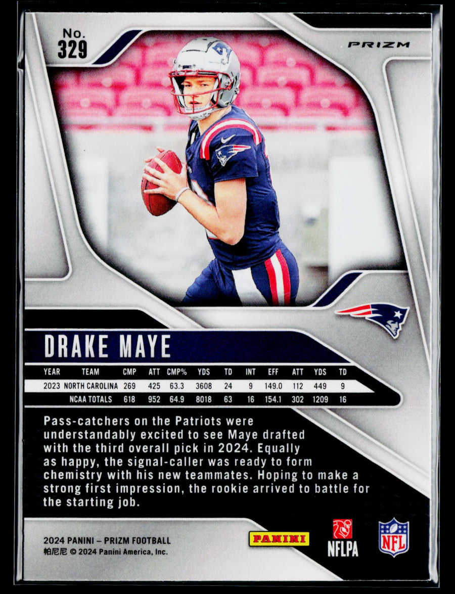 2024 Panini Prizm #329 Drake Maye Lazer