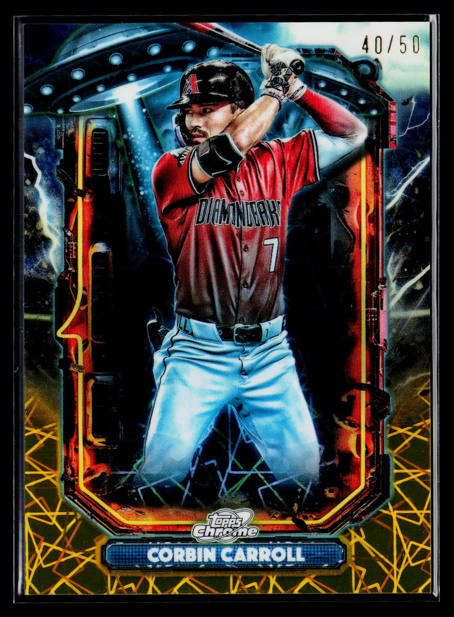 2025 Topps Chrome Cosmic ET-9 Corbin Carroll Gold Interstellar Refractor /50
