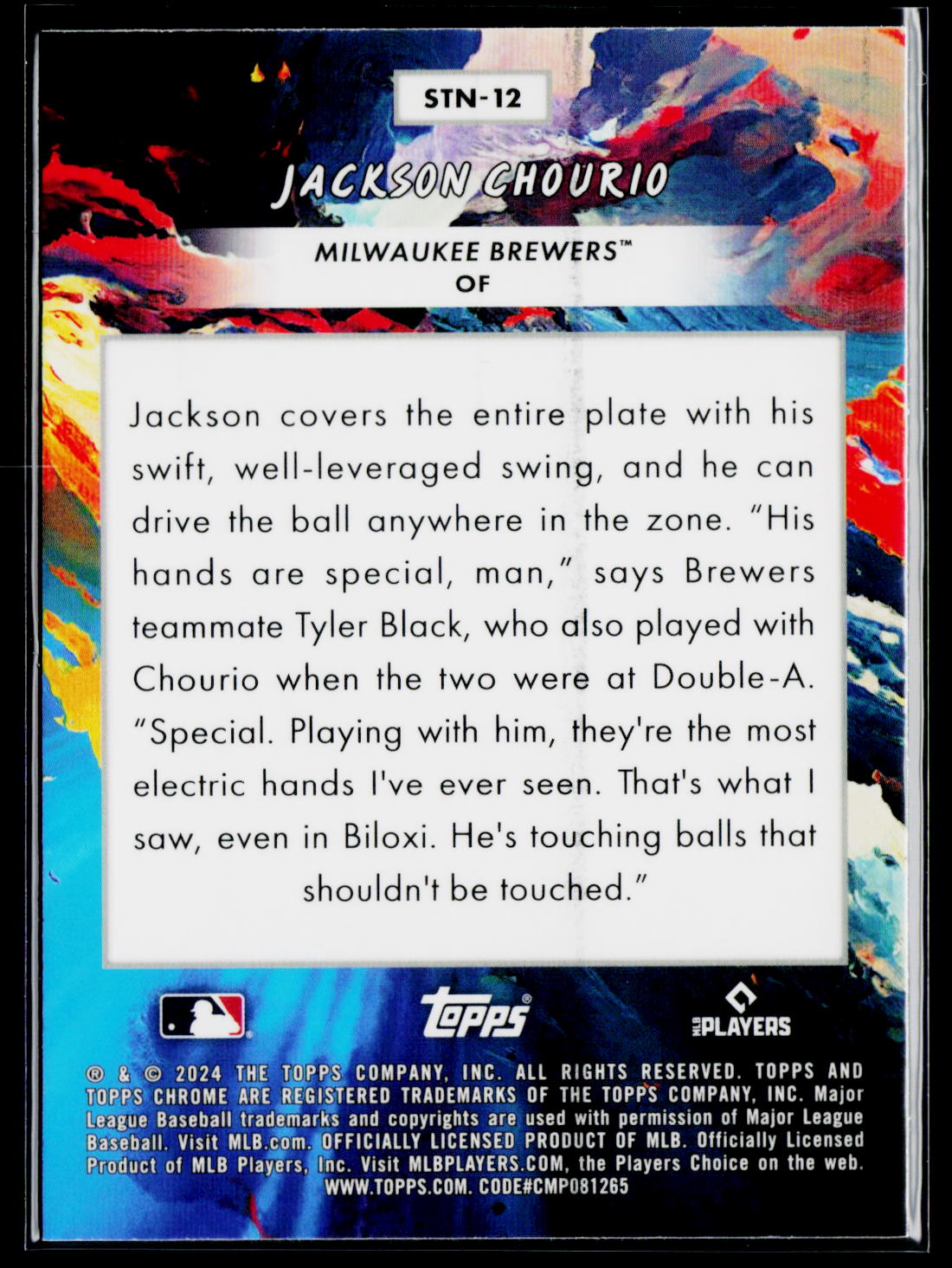 2024 Topps Chrome Cosmic #STN-12 Jackson Chourio Stars in the Night