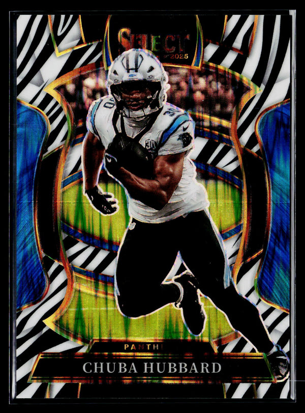 2025 Panini Select #43 Chuba Hubbard Zebra Prizm