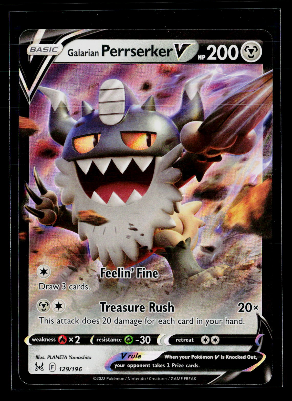 SWSH11: Lost Origin #129/196 Galarian Perrserker V