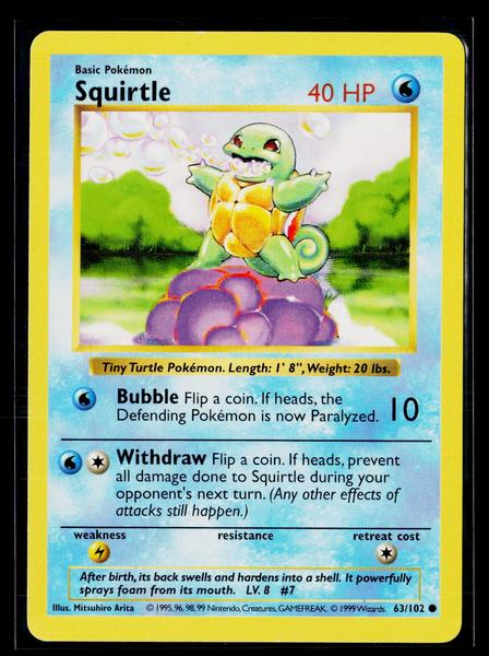 Base Set (Shadowless) #063/102 Squirtle