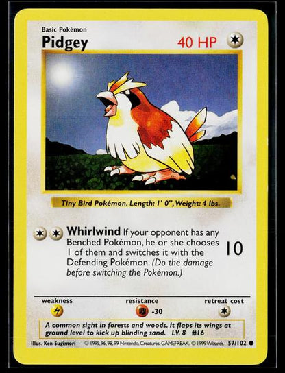 Base Set (Shadowless) #057/102 Pidgey