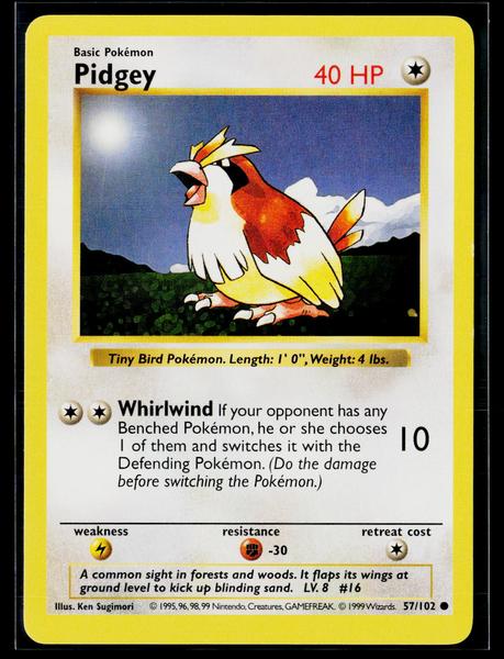 Base Set (Shadowless) #057/102 Pidgey