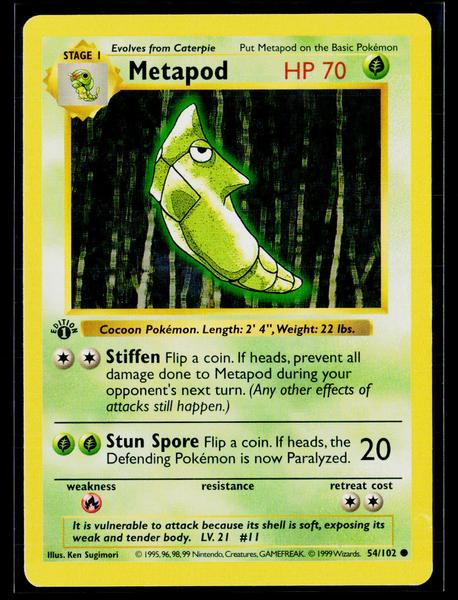 Base Set (Shadowless) #054/102 Metapod