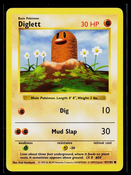 Base Set (Shadowless) #047/102 Diglett