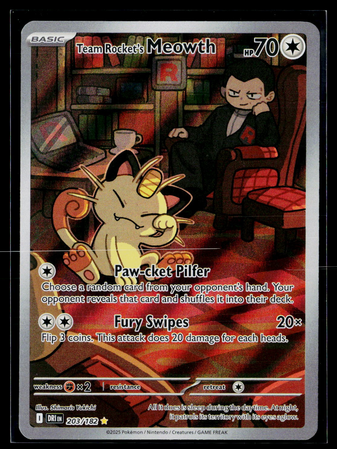 SV10: Destined Rivals #203/182 Team Rocket's Meowth