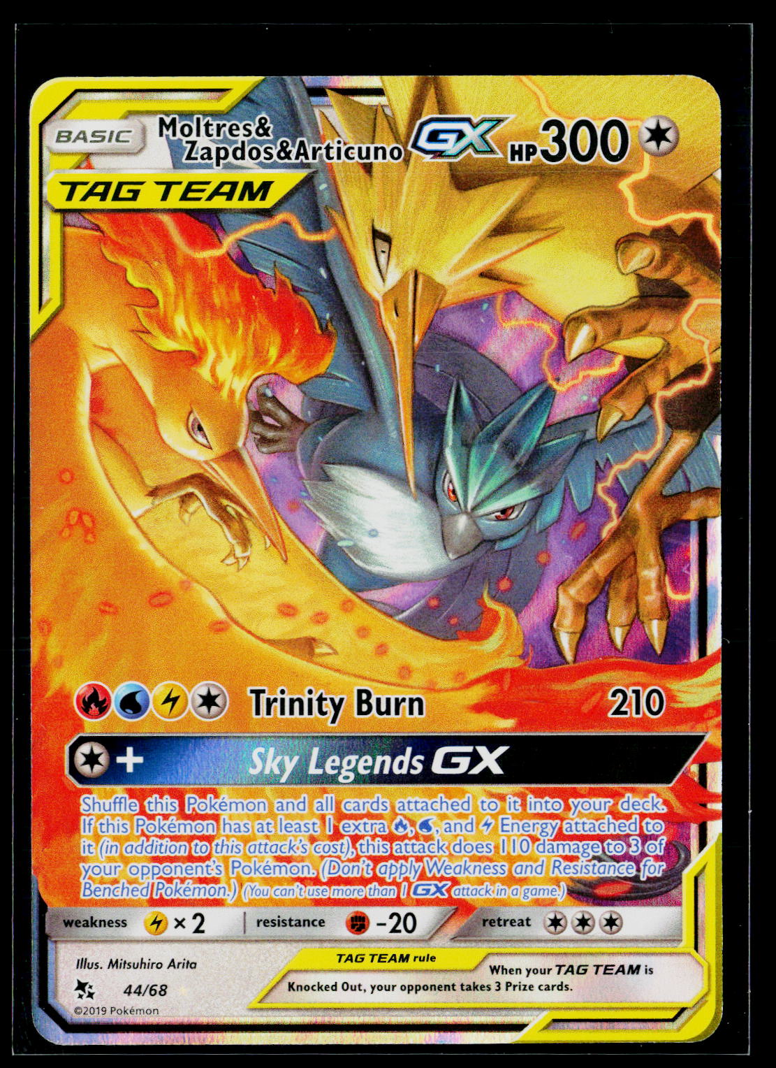 Hidden Fates #44/68 Moltres & Zapdos & Articuno GX