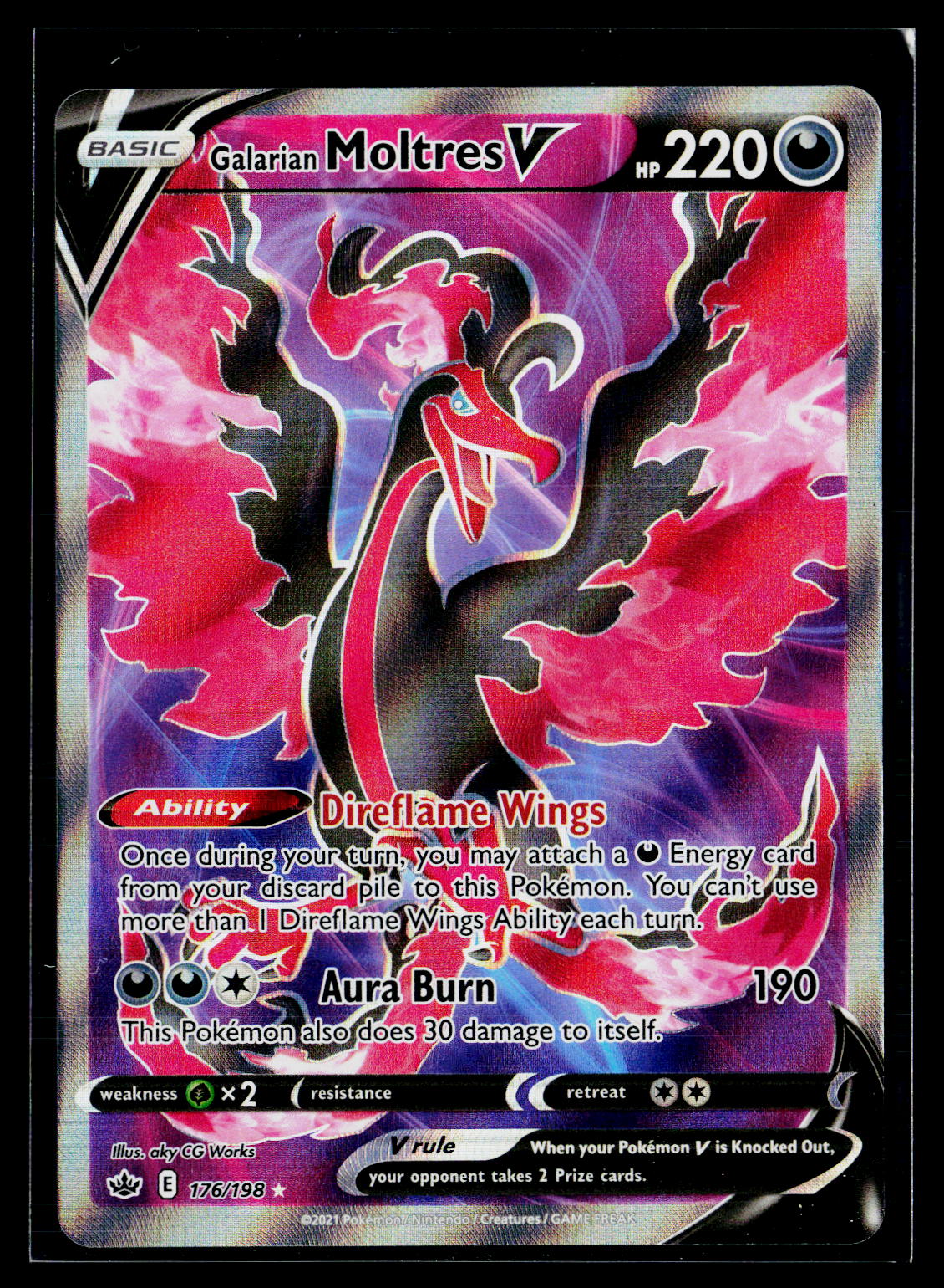 SWSH06: Chilling Reign #176/198 Galarian Moltres V (Full Art)