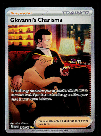 SV: Scarlet & Violet 151 #204/165 Giovanni's Charisma