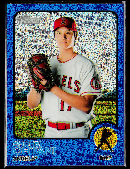 2022 Topps Heritage #150 Shohei Ohtani Chrome Blue Sparkle