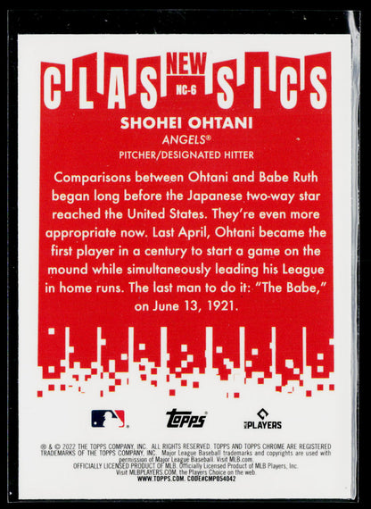 2022 Topps Chrome #NC-6 Shohei Ohtani New Classics
