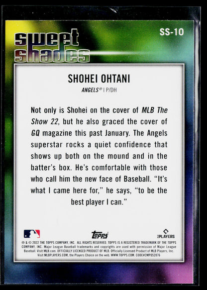 2022 Topps #SS-10 Shohei Ohtani Sweet Shades Blue