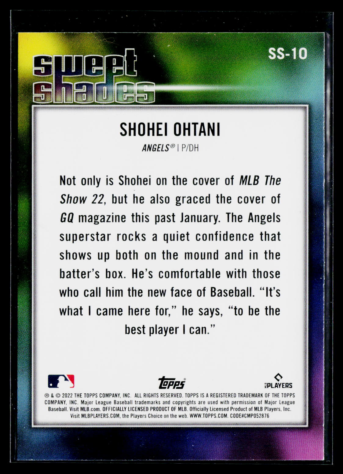 2022 Topps #SS-10 Shohei Ohtani Sweet Shades