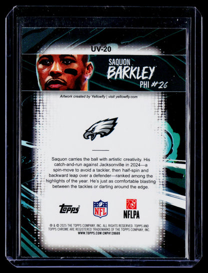 2025 Topps Chrome #UV-20 Saquon Barkley Ultra-Violet All-Stars