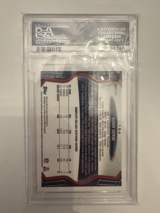 2013 Topps Chrome #154 Deandre Hopkins Blue Wave Refractor PSA 9