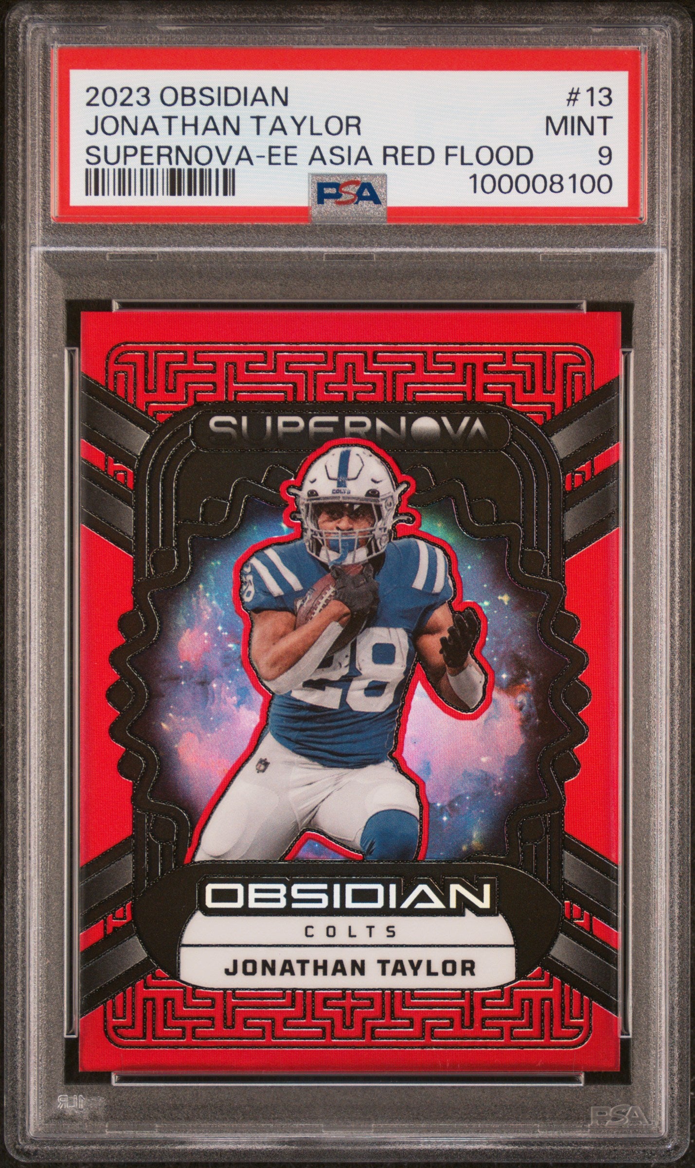 2023 Panini Obsidian 13 Jonathan Taylor Supernova-Ee Asia Red Flood PSA 9