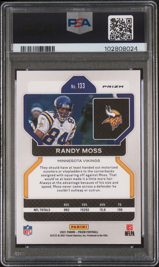 2021 Panini Prizm #133 Randy Moss Lazer Prizm PSA 9