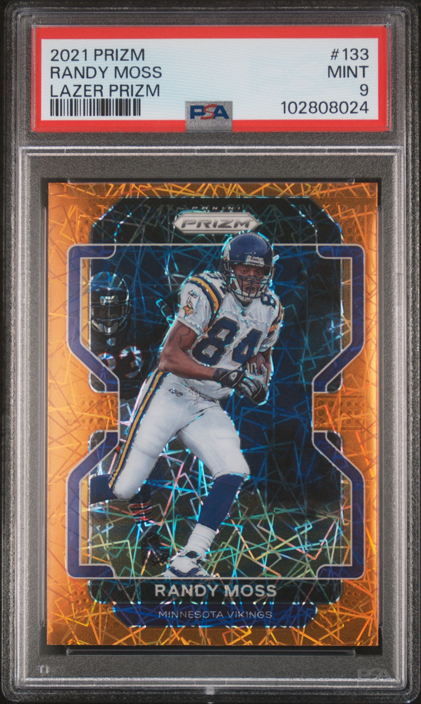 2021 Panini Prizm #133 Randy Moss Lazer Prizm PSA 9