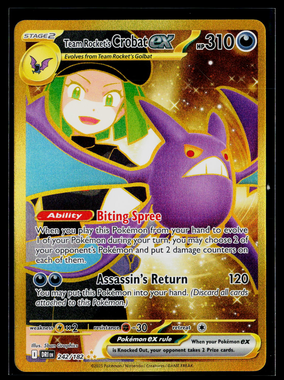 SV10: Destined Rivals #242/182 Team Rocket's Crobat ex