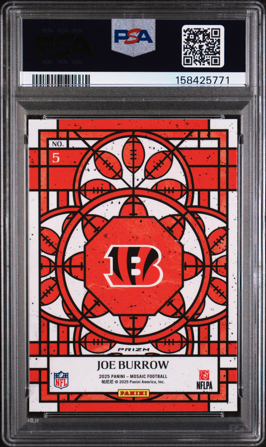 2025 Panini Mosaic Stained Glass #5 Joe Burrow PSA 9