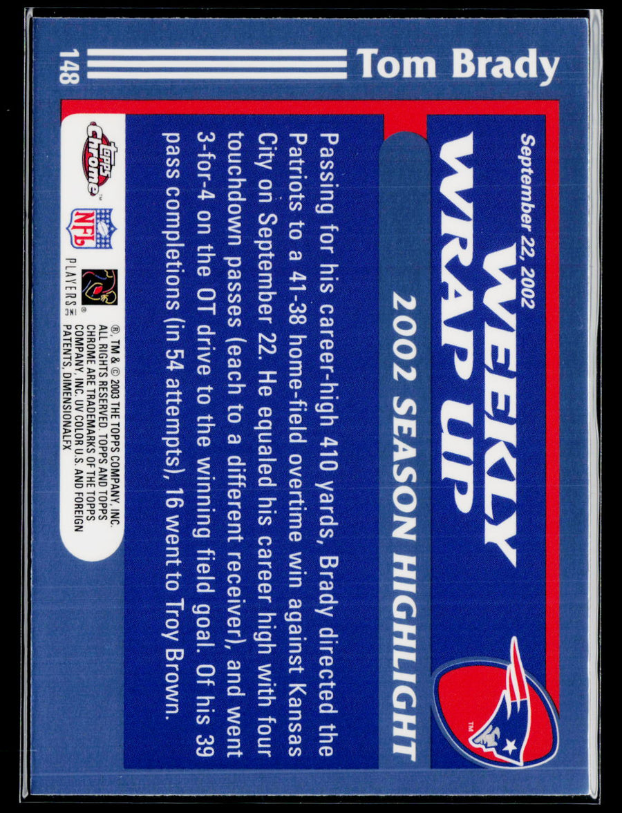 2003 Topps Chrome #148 Tom Brady