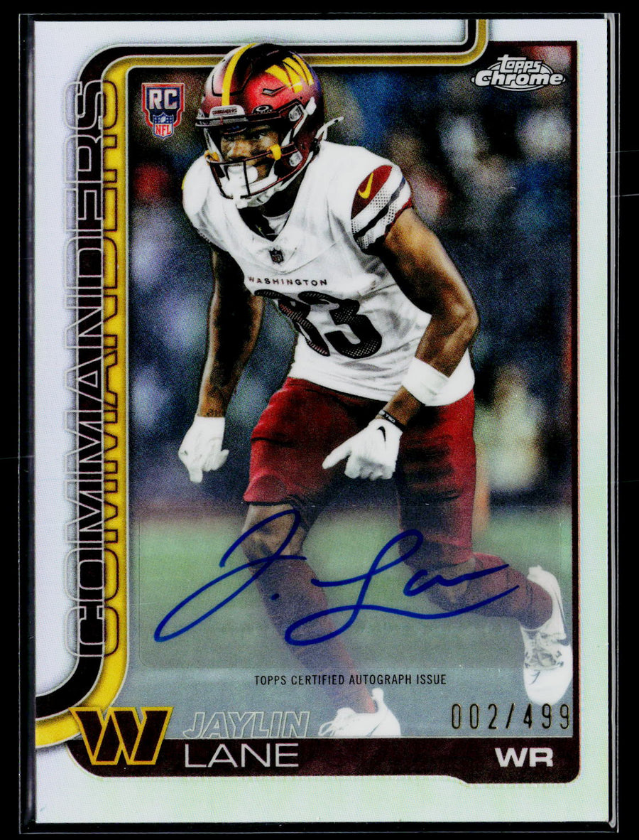 2025 Topps Chrome #RRA-JL Jaylin Lane Rookie Autographs Refractor #/499