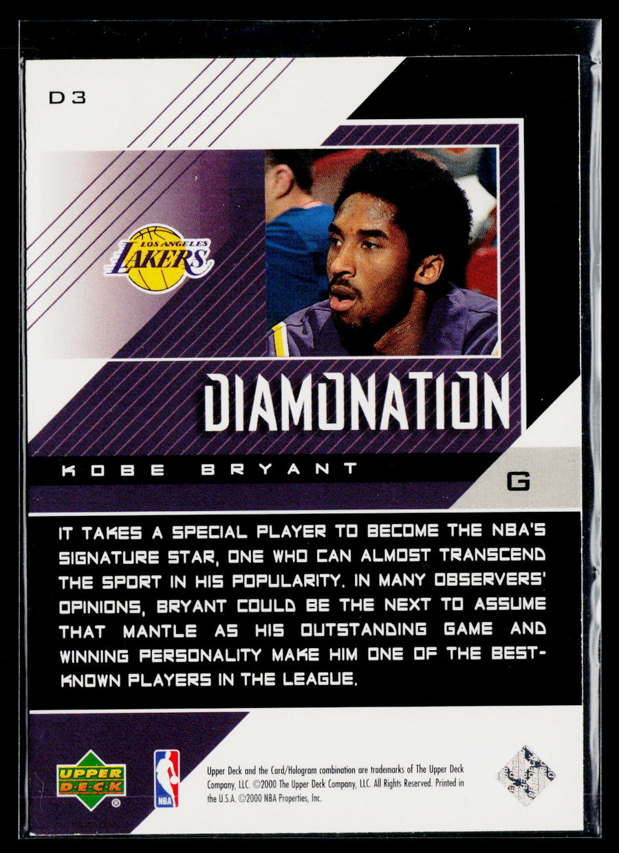1999-00 Upper Deck Black Diamond #D3 Kobe Bryant Diamonation