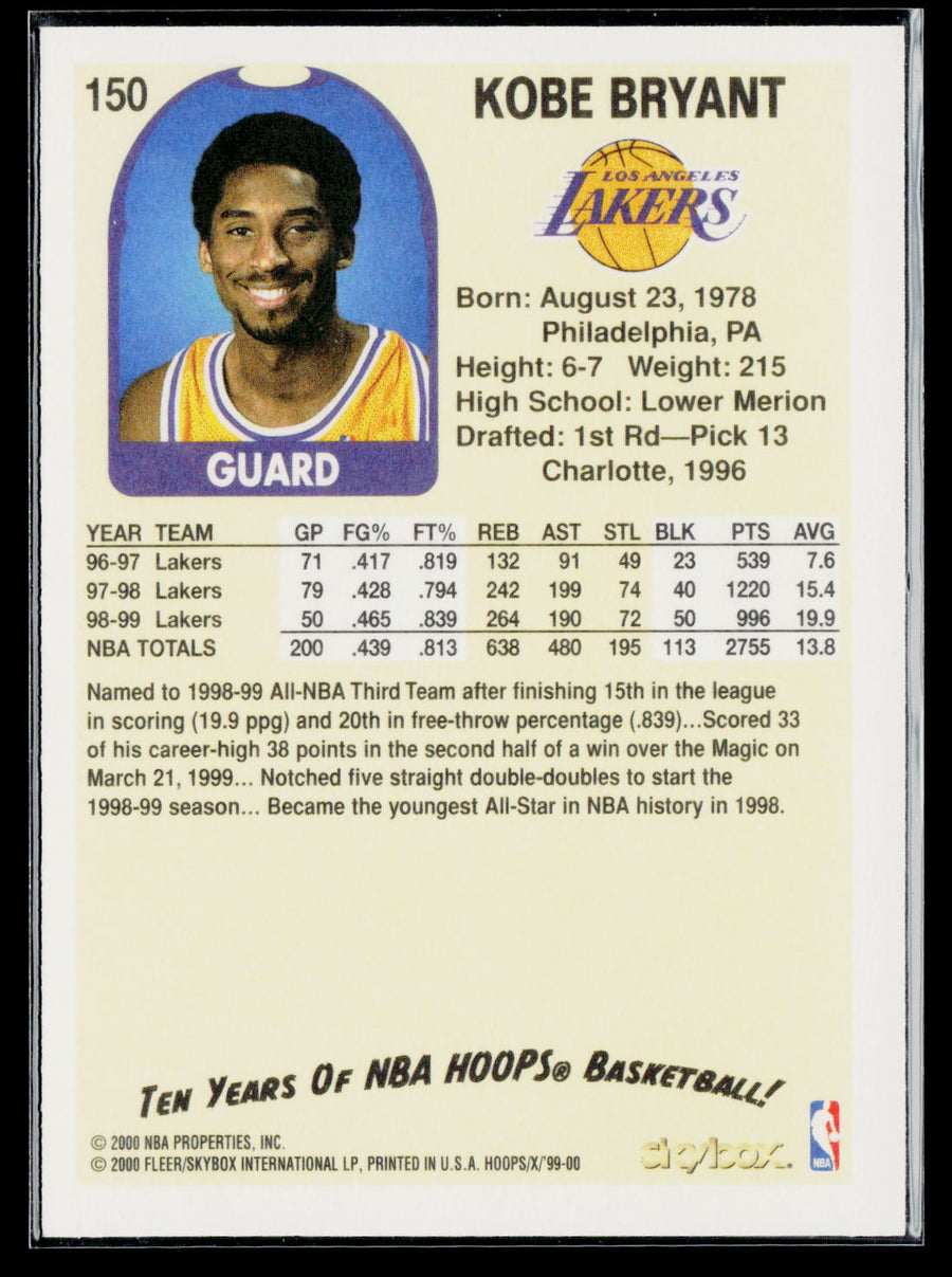 1999-00 Hoops Decade #150 Kobe Bryant