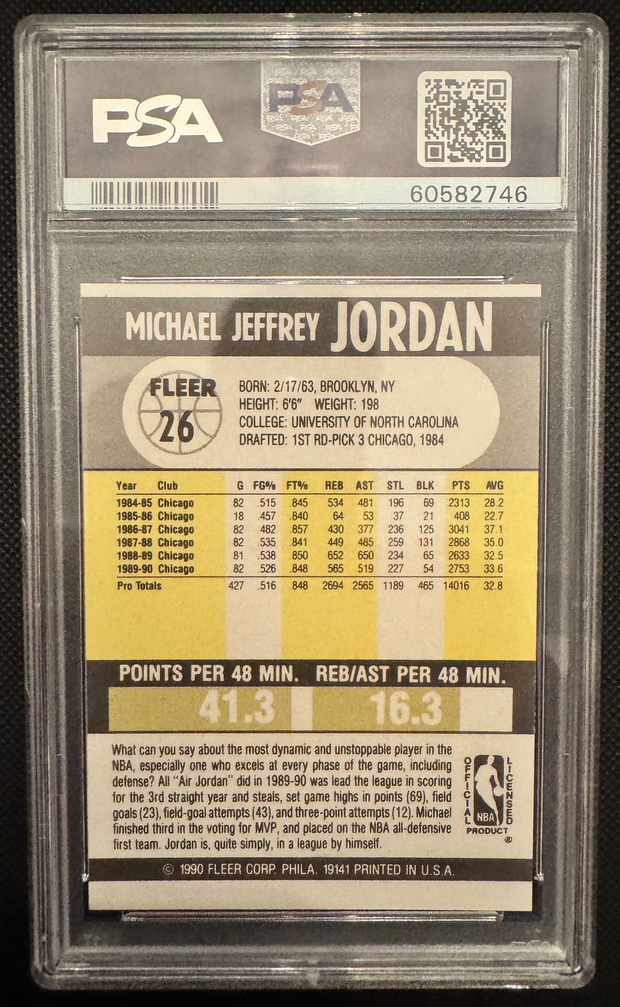 1990 Fleer #26 Michael Jordan PSA 7